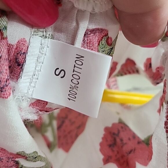 NEW Little Dog Dress Red Rose Print Pet Outfit Big Bow Costume Colorful Cotton - Picture 5 of 6